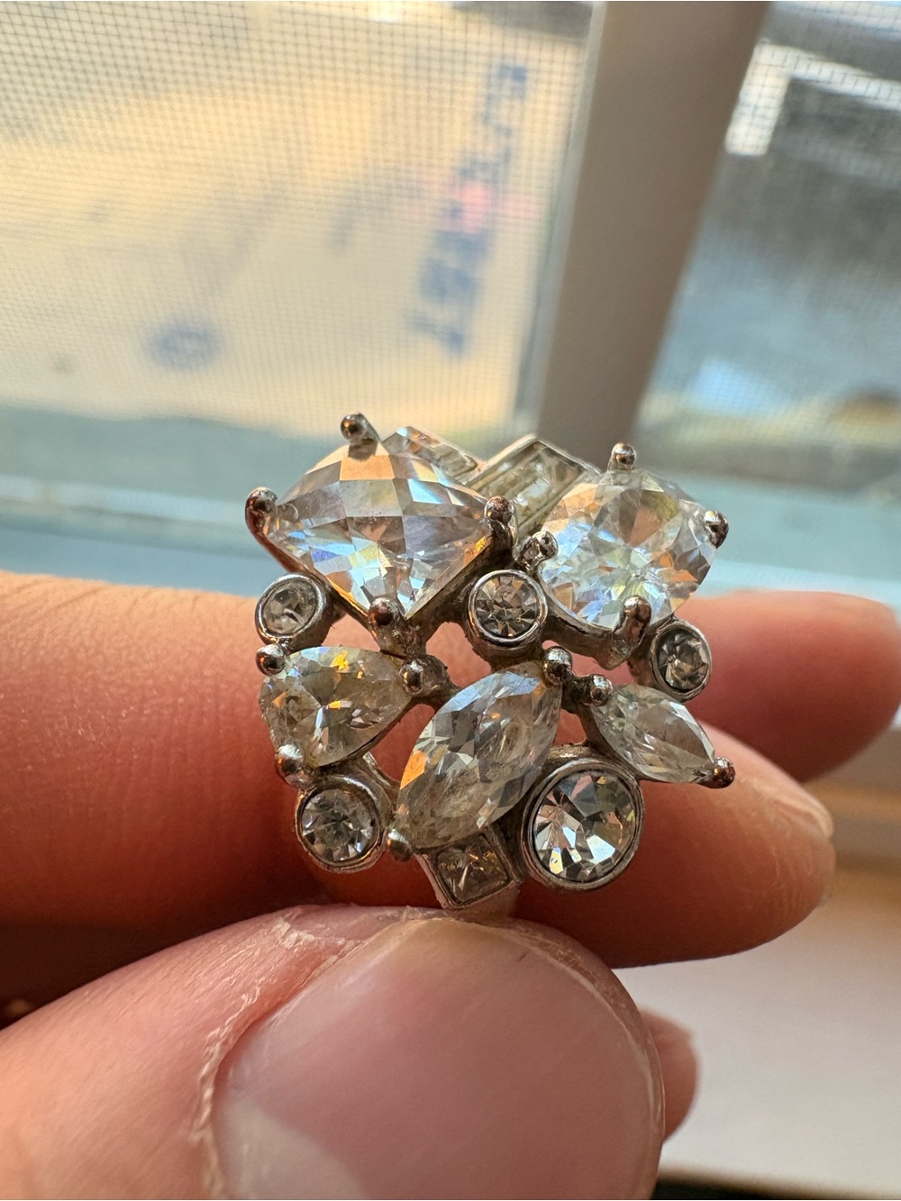 Vintage NVC Nataliya V Collister Crystal Cluster Ring Size 10